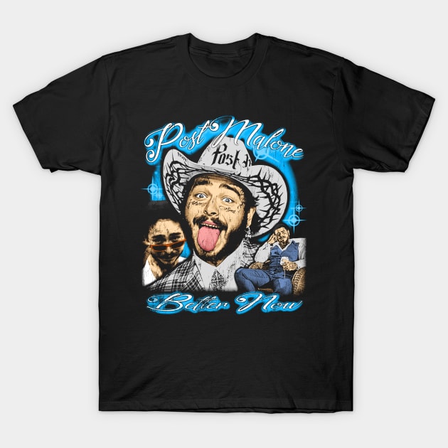 Post malone vintage 80s bootleg design T-Shirt by BVNKGRAPHICS